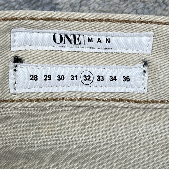 New One Teaspoon Mr Blues Knee Slit Button Fly Jeans Cream Mens Sz 32 - Picture 7 of 10